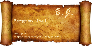 Bergman Joel névjegykártya